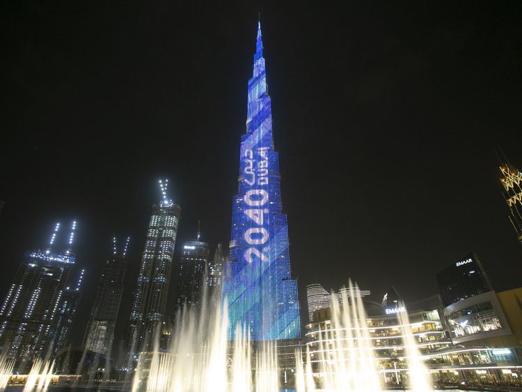 Dubai 2040 Master Plan: Burj Khalifa lights up